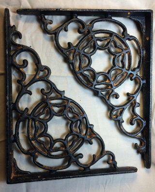Set Of 6 Spiderweb Cast Iron Shelf Brace Brackets Rustic Black Finish