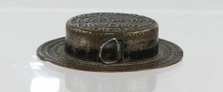 Antique Boater Hat Tape Measure - Silver Plate - Has Saying - " Most Hats Cover - "