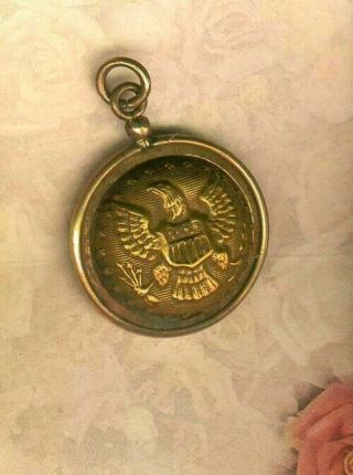 Spanish American War Trench Art Staff Officers Button Pendant / Watch Fob