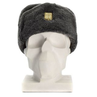 Czech army cap military winter hat Ushanka grey olive hat with badge 2