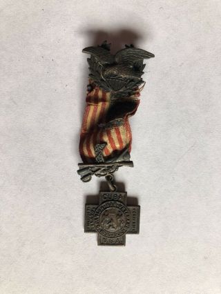 Spanish American War Us Veterans Medal Badge/pin