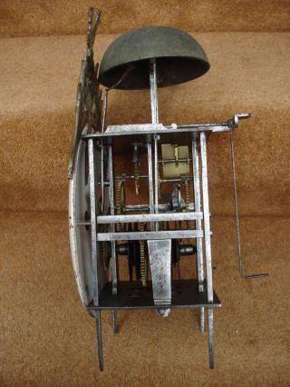 UNUSUAL LATER 18THC FRENCH IRON FRAMED RACK STRIKE & REPEATING LANTERN CLOCK 1 5
