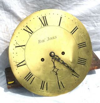Antique Longcase Grandfather Clock Brass Round Dial Movement Rob Jones’s Ruthin