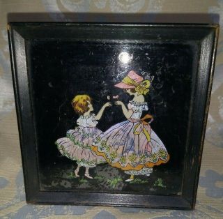 PAINTING ART DECO BUTTERFLY WING PICTURE LITTLE BO PEEP STYLE CHILDREN 3