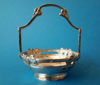 Wmf - Art Nouveau Silver Plated Basket With Grapes - C1910
