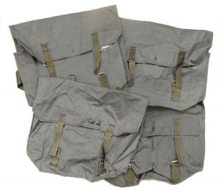 1980s Army Shoulder Bag Grey Canvas Retro Vintage Messenger Spacious Cross Body 3