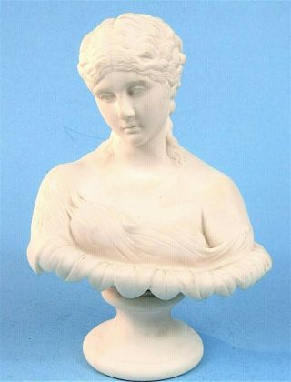 Antique Parian Ware Bust Of Clytie Porcelain Bisque Sculpture 19th Century