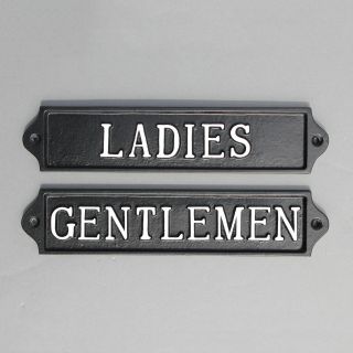 Ladies & Gents Toilet Door Sign Antique Pub Shop Cafe Restaurant Sign Bath16&17