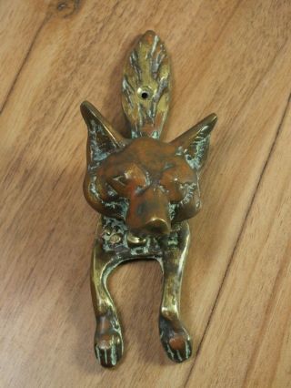 Victorian Antique Brass Fox Door Knocker