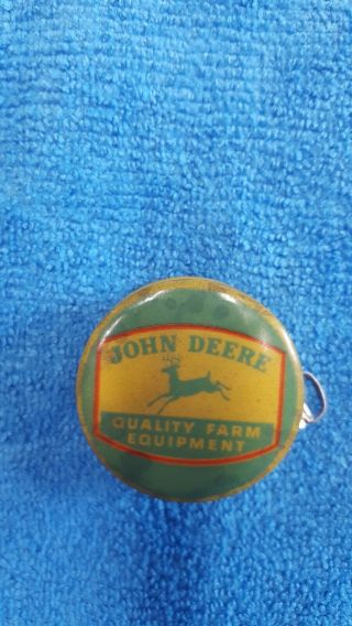 Vintage John Deere Farm Equipment Celluloid Advertising Tape Measure He Gave To