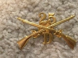 1895 - 1902 Us 25th Infantry D Company Hat Insignia (buffalo Soldiers)