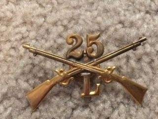 1895 - 1902 Us 25th Infantry L Company Hat Insignia (buffalo Soldiers)
