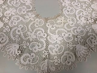 Vintage Antique Victorian Lace Trim Collar Beige Open Work Lovely