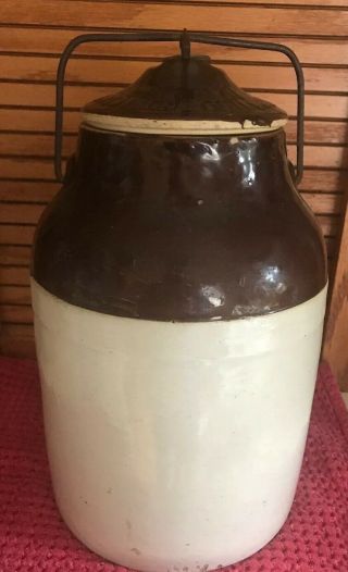 Antique Crock Fruit Jar Western Stoneware Co Monmouth Il Weir Seal 44/bottom
