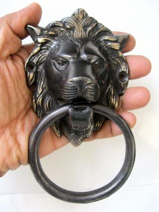 Vintage Antique Style Hand Made Solid Brass Lion Door Knocker Handle