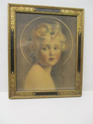 Vintage Great Art Deco Style - Wood Picture Fame - Black & Gold 9 X 11