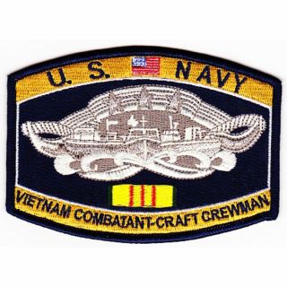 Usn Navy Combat Boat Crew Badge Patch Vietnam Veteran Pbr Patrol Boat River