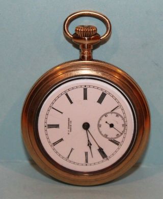 Vintage York Standard Watch Co Pocket Watch W/gold Case 9061488