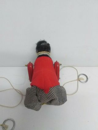 Vintage Rope Climbing Hobo Clown Tin Litho Pull String Toy T.  P.  S.  Japan 4