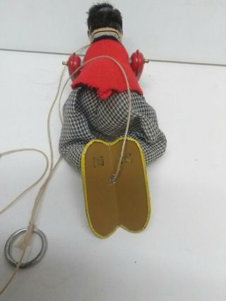 Vintage Rope Climbing Hobo Clown Tin Litho Pull String Toy T.  P.  S.  Japan 5