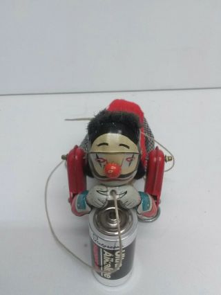 Vintage Rope Climbing Hobo Clown Tin Litho Pull String Toy T.  P.  S.  Japan 6