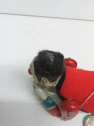 Vintage Rope Climbing Hobo Clown Tin Litho Pull String Toy T.  P.  S.  Japan 8