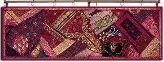 60 " Crazy Quilt Heavily Beaded Sequin Sari Vintage Decor Tapestry Wall Hanging