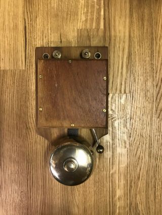 Antique Vintage Electric Door Railway Butler Alarm Bell Wood Brass
