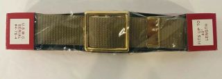 Usmc Us Marine Corps Khaki Cotton Web Belt With Anodized Buckle Fit Up 40” Nwb