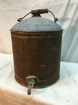 Vintage Metal Maple Syrup Bucket With Wood Handle & Spout Can Farm Country Decor