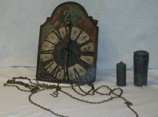 Late 18th Century Handmade Zappler Wall Clock,  Complete/works