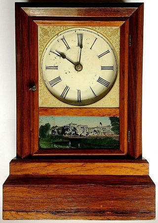 Scarce Bradley Mfg.  Co. ,  Southington,  Ct,  Cottage Clock,  8 - Day Movement,  Ca.  1852