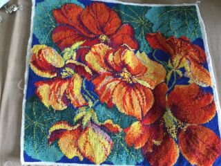 Vintage Very Bold Floral Tapestry - Completed