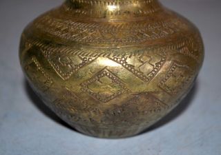 Ancient India Brass Rare Hand Engraved Hindu God Pooja Holy Water Pot 3