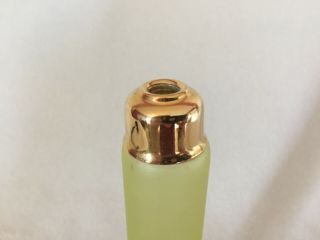 Antique Yellow Vaseline Frosted SATIN GLASS Perfume Atomizer Bottle US Ship 4