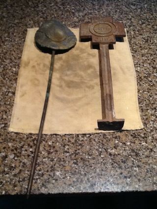Spanish American War And Ww1 Grave Marker Flag Holders