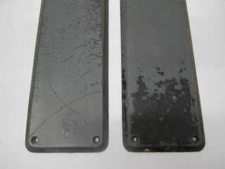 Pair 2 Vtg Commercial Industrial Matching Cast Metal Door Push Plate Handle J4 3
