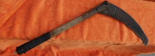 Three (3) Antique Hand Sickles Scythes Farm Tools Primitive Axe Corn Tool 6