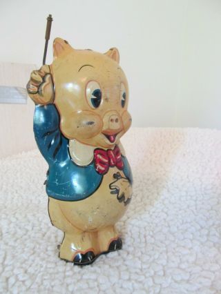 VINTAGE 1939 MARX/LEON SCHLESINGER PORKY PIG TIN WIND UP 6