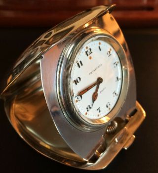 Antique Tiffany & Co.  Sterling Silver 8 - Day Travel Clock