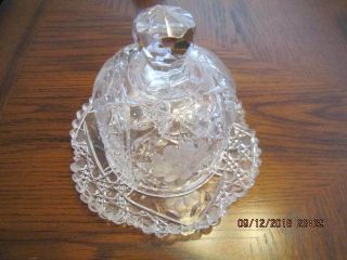 Antique Brilliant Cut Glass Butter / Cheese Dish with Dome Lid 6 