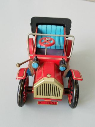 Vintage Tin Car 1950 ' s Modern Toys lever action Car made in Japan great 4