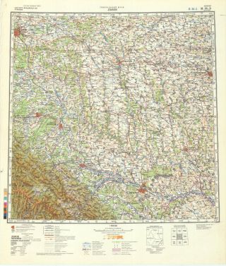 Russian Soviet Military Topographic Maps - Lviv (ukraine),  1:500 000,  Ed.  1980