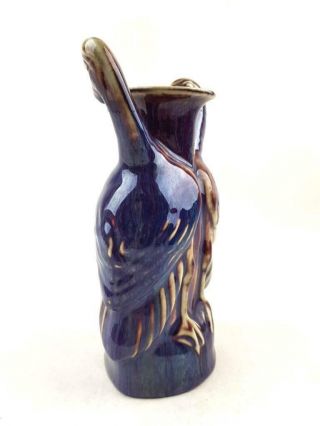 Antique Chinese Flambe Glazed Double Bird Vase,  19th C,  Very Rare Form 4