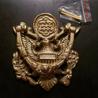 Great Seal Of Usa Federal Eagle Shield Rare Vtg Solid Brass Door Knocker Army