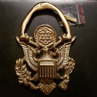 Great Seal of USA Federal Eagle Shield Rare Vtg Solid Brass Door Knocker Army 2