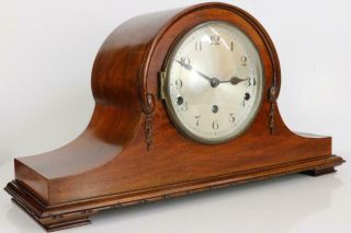 Westminster Chiming Mantel Clock Mahogany Napoleon Hat - Gorgeous Chimes