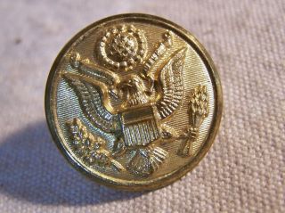 2 Antique Vintage Brass US Eagle Military Buttons c1900 Scovill Mfg Co Waterbury 3