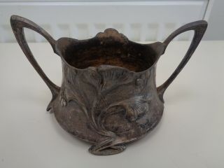 Antique Art Nouveau Wmf Vase Cup Holder Silver Plate