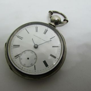 1873 Elgin H Z Culver Sterling Silver Kw Key Wind Pocket Watch Early